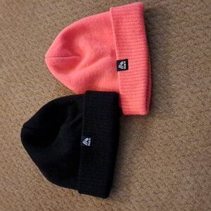 RBX Salmon/Pink & Black 100% Acrylic Beanie Hat
